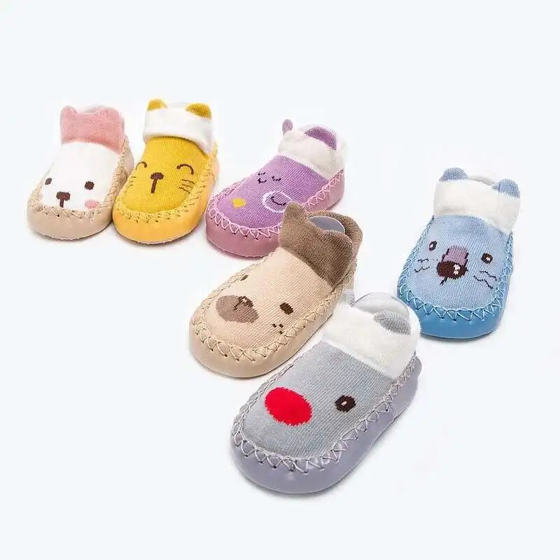 1 Pair Fashion Cute Baby Socks With Rubber Soles Infant Spring Autumn Winter Children Floor Socks Shoes Anti Slip Soft Sole Sock