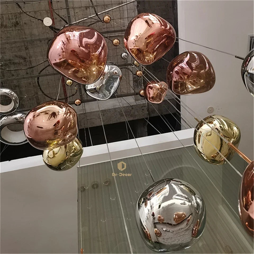 Postmodern lava chandelier creative clothing store bar desk lamp villa duplex living room dining room staircase chandelier
