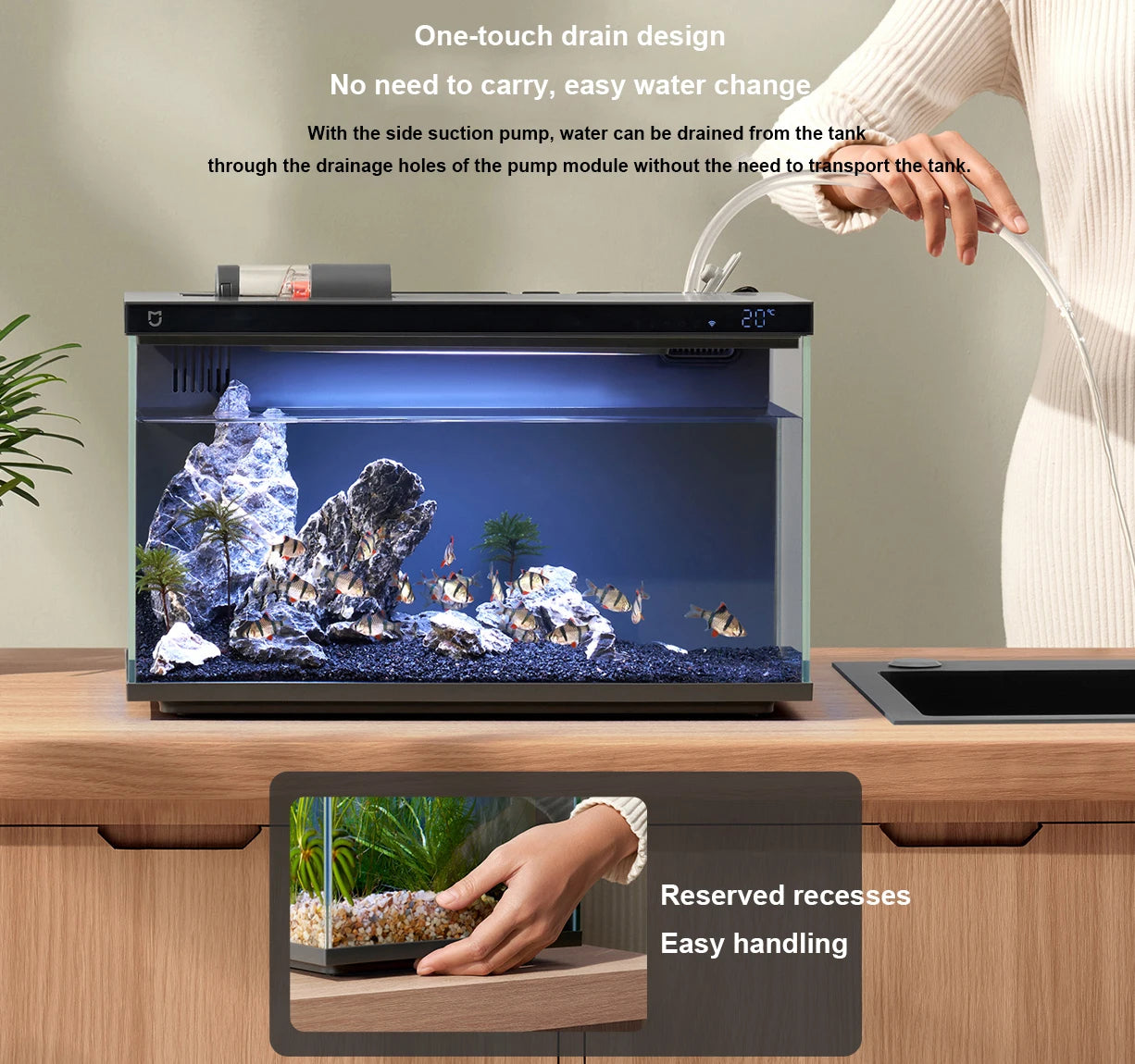 Xiaomi Mijia Smart Fish Tank MYG100 Work With Mijia APP Mobile Controlled Remote Feeding Smart Lighting System Light Aquarium20L