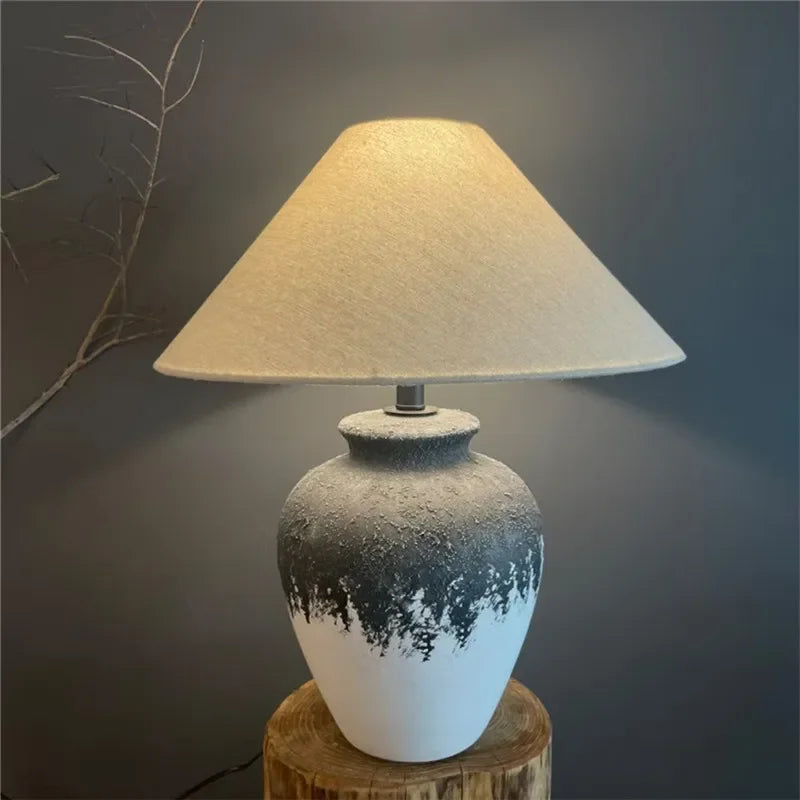 ULANI Contemporary Ceramic Table Lamp American Retro Creativity Living Room Bedroom Study Villa Hotel Homestay Desk Light