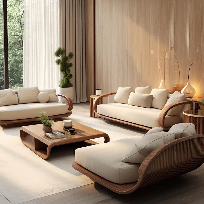 Minimalistic Wooden Sofa Stools Recliners Modern 3 Seater Lazy Living Room Couch Lounge Mini China Sofas Camas Furniture