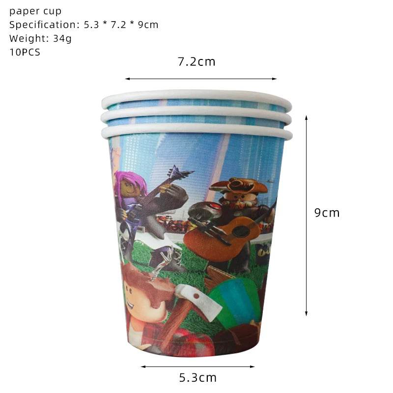 Hot Roblox Birthday Party Decor Game Balloons Disposable Tableware Backdrop For Kids Boy Party Supplies Baby Shower Toy Gifts - AIAZ