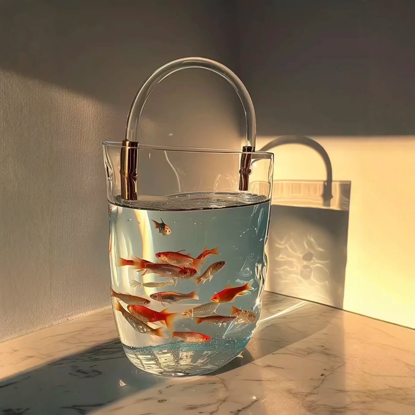 Transparent Glass Handheld Vase Creative Hydroponic Flower Arranger Living Room Decorative Tabletop Aquarium Modern Simplici