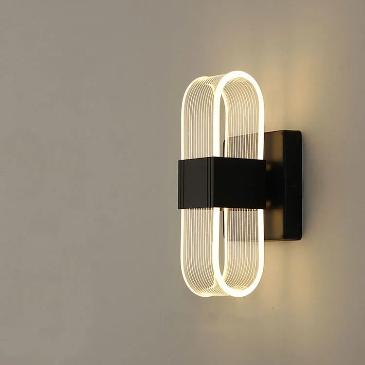 Luxury Creative Super Bright Living Room Bedroom Bedside Hotel Wall Lamp Transparent Line Guided LED Home Lighting Decoration
