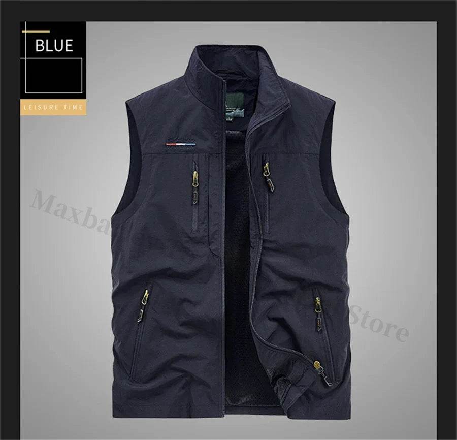 Sleeveless Jacket Vest Men 2025 Summer Cargo Climbing Hunting Waistcoat Club Photographer Fishing Vests Camping Working Clothes - AIAZ