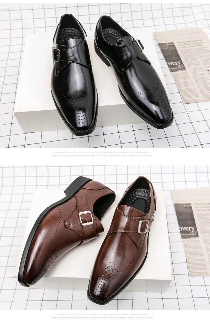 Designer Men's Shoes Classic Business Office Dress Shoe High Quality Casual Leather Shoes for Men Luxury Wedding Shoes Loafers - AIAZ