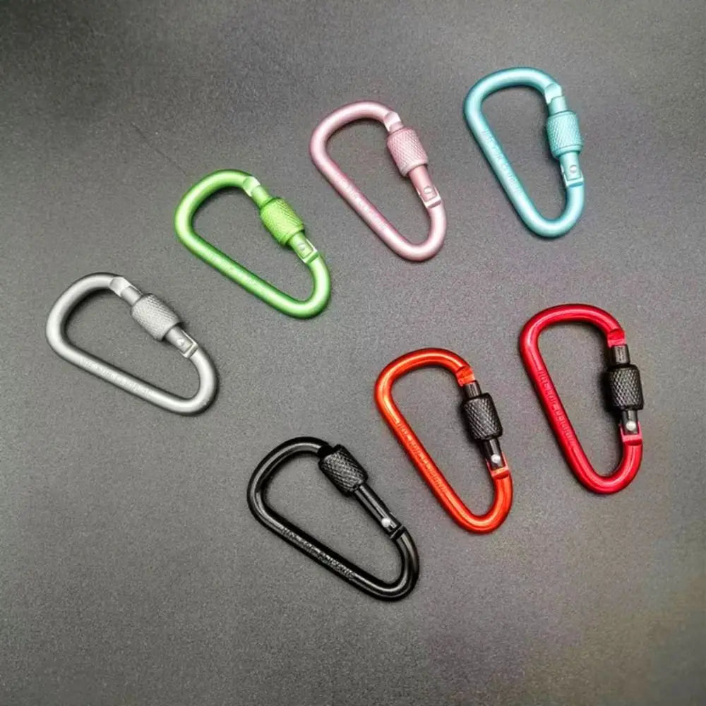 New Multicolor Aluminium Safety Climbing Button Alloy Carabiner Camping Hiking Hook Buckle Keychain