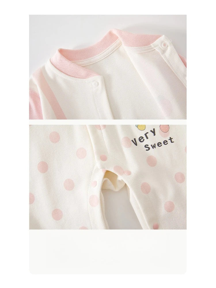 Baby Jumpsuit Spring and Autumn Pure Cotton Baby Clothes for Girls, Newborn Clothes, Crawling Clothes Boneless Cute Pajamas