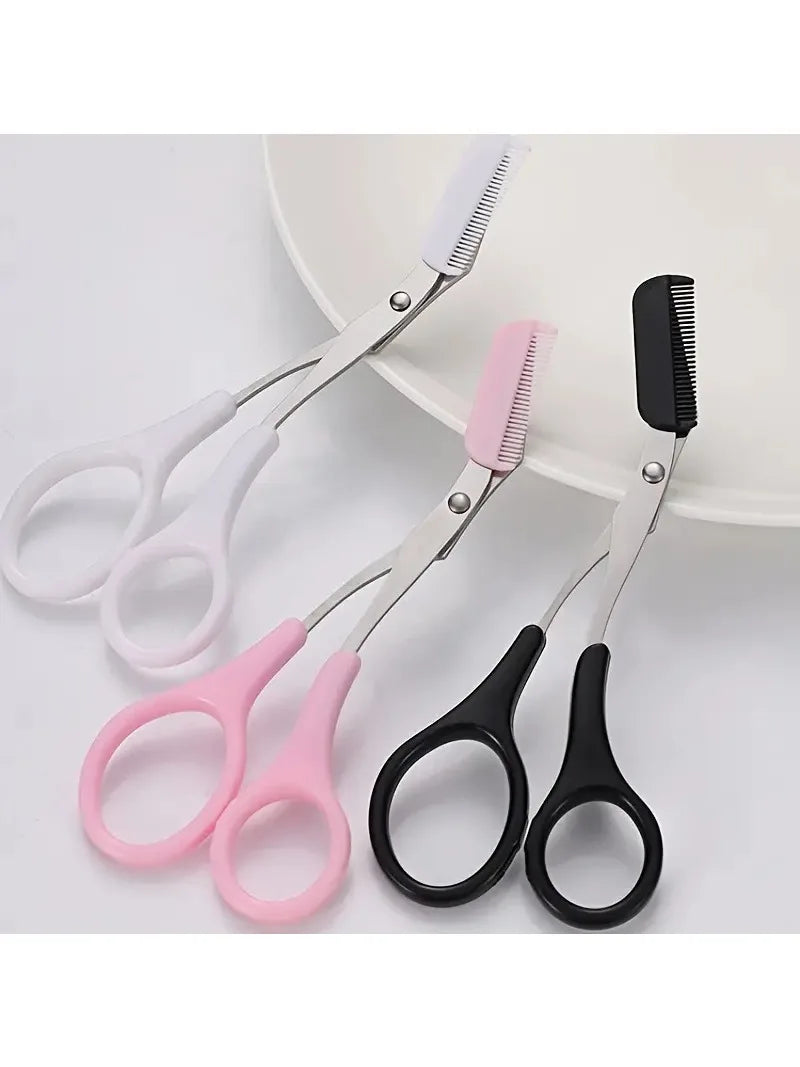 Eyebrow Trimmer Scissor with Comb Facial Eyelash Hair Removal Grooming Shaping Eyebrow Shaver Cosmetic Makeup Accessories New