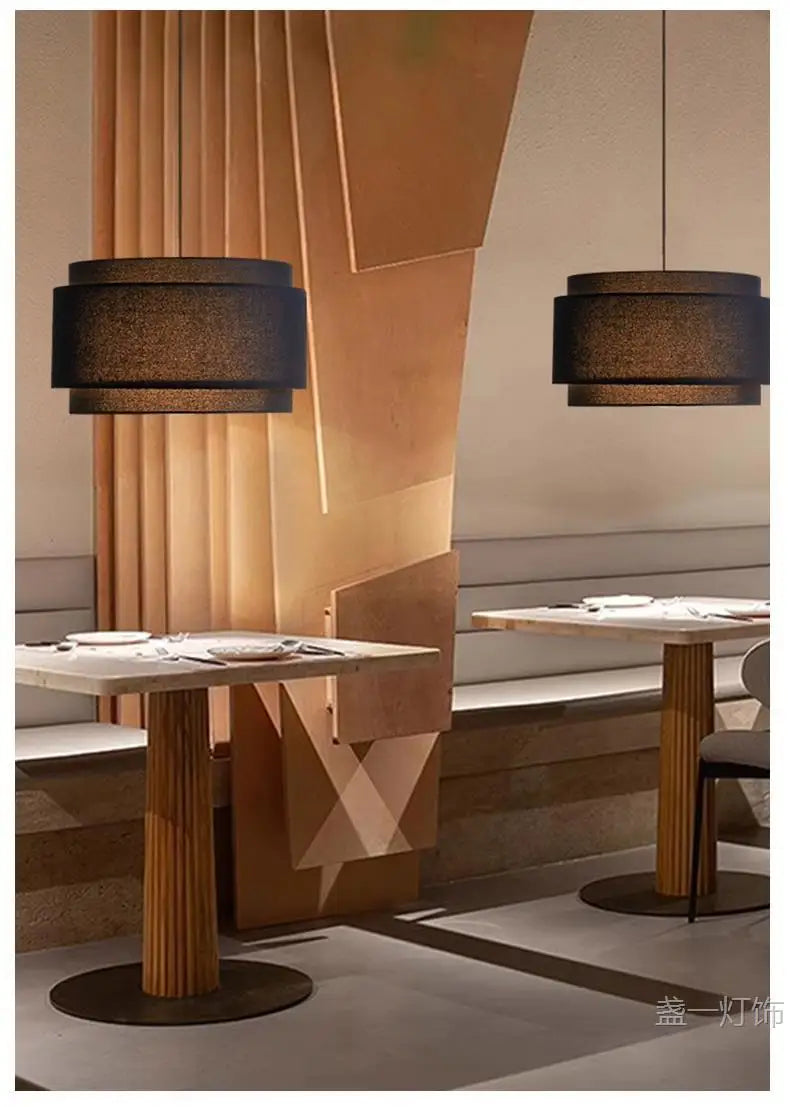 GEW Wabi-Sabi Hand-knitted Chandeliers Nordic Fabric Lampshade Pendant Lights For Restaurants, Shops, Bedroom Home Decor BT3001