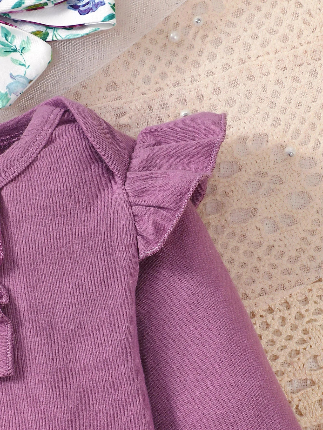 0-24 Months Newborn Baby Girl 3PCS Clothes Set Long Sleeve Romper+Flower Strap Pants+Headband Spring&Autumn Lovely Outfit