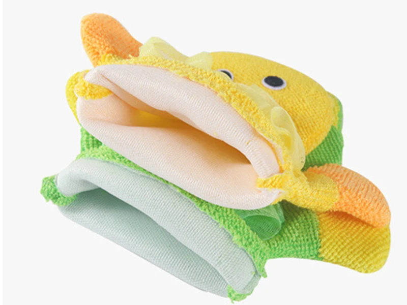 Cartoon Baby Bath Brushes Shower Wash Cloth Towels Soft Fabric Strong Water Absorption Cute Animals Style Kids Care Accessories