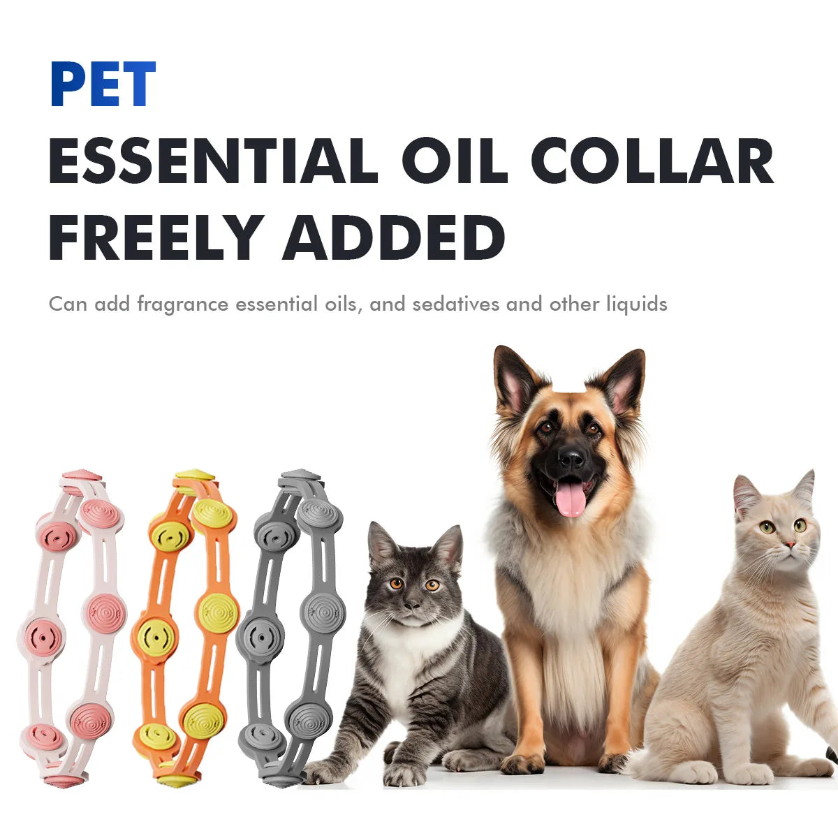 Adjustable Flea & Mosquito Collar for Cats & Dogs - Outdoor Insect Repellent Anti-Flea for Pets Insect Repellent Cat Collar
