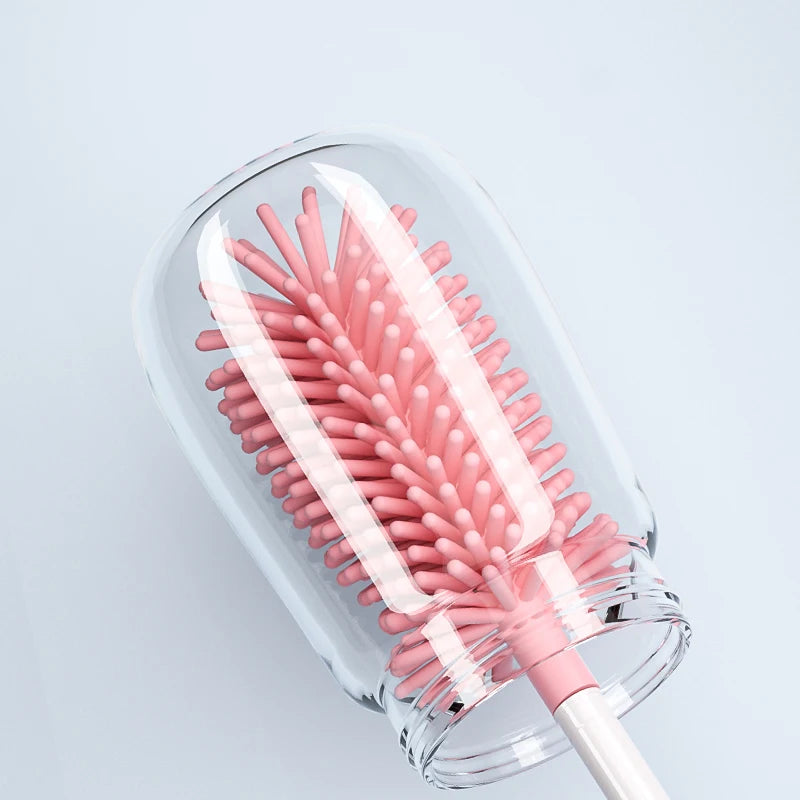 Silicone Bottle Cleaning Brush Baby Pacifier Straw Scrubber Small Brush 360 Degree Glass Cup Washing Kitchen Cleaning Tool Set