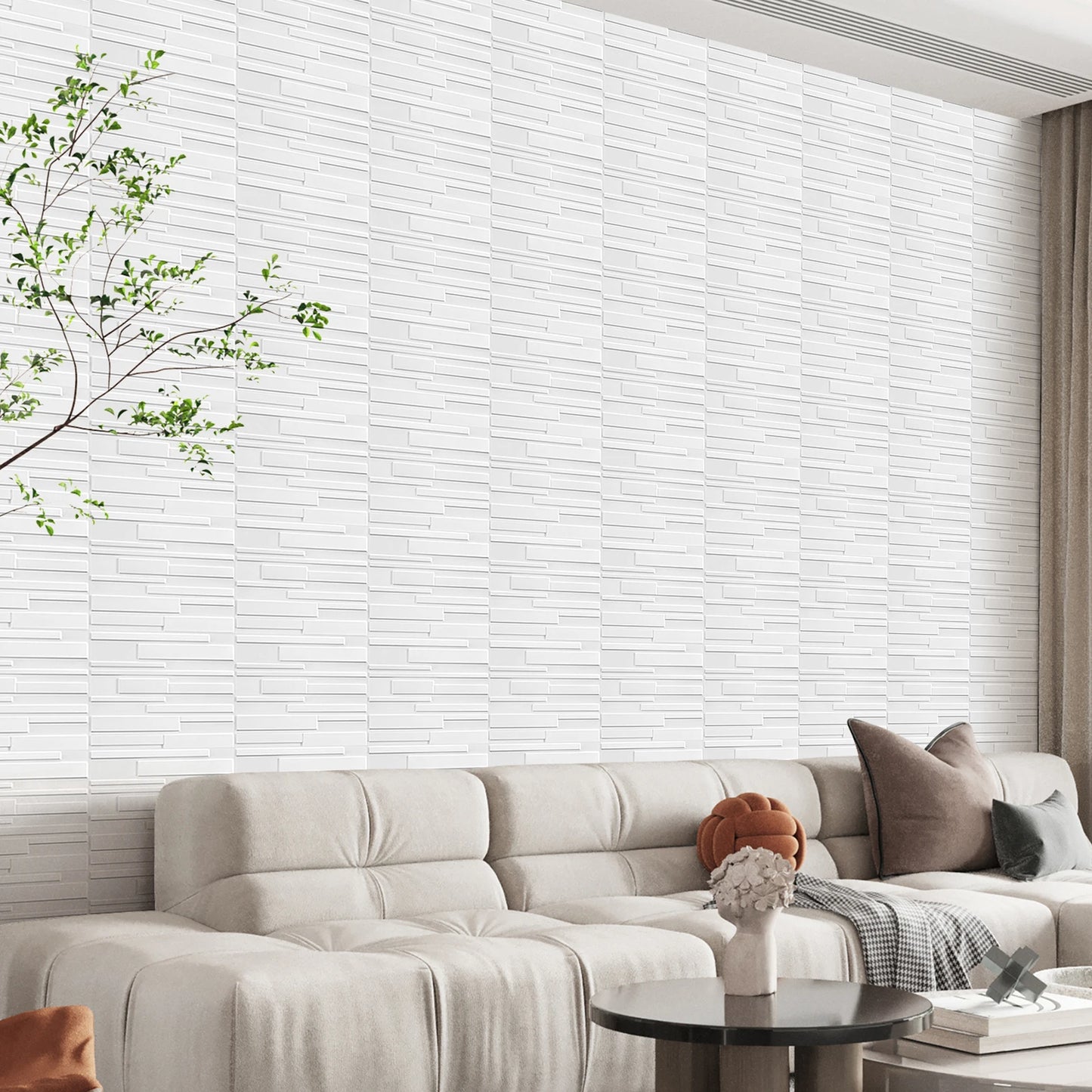 KUUJOJO 3D textured wall panel for indoor wall decoration, suitable for living room, hall, bedroom, hotel, office, send tape