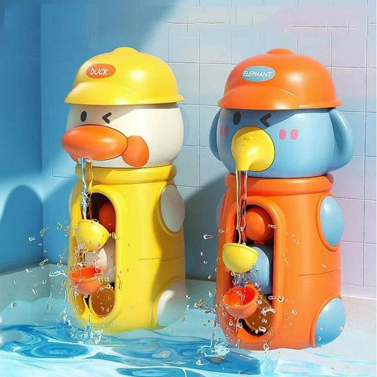 New Cute Duck/Elephant Baby Shower Bath Toys Children Water Play Spinner with Suction Cup Waterwheel Games for Kid Bathroom - AIAZ