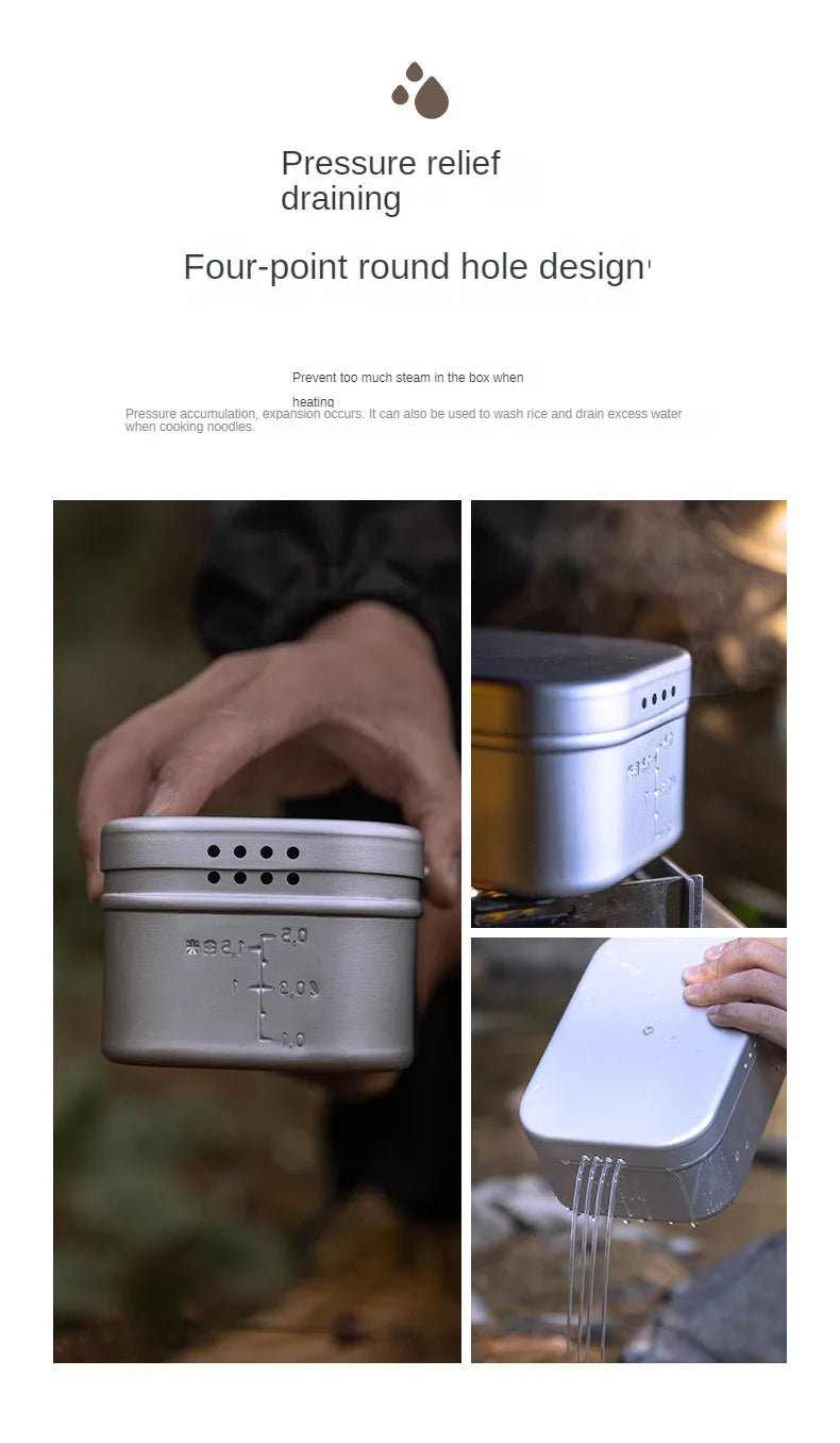 Campingmoon Hard Alumina Alloy Portable Heated Picnic Outdoor Camping Cookware Bento Lunch Meal Box