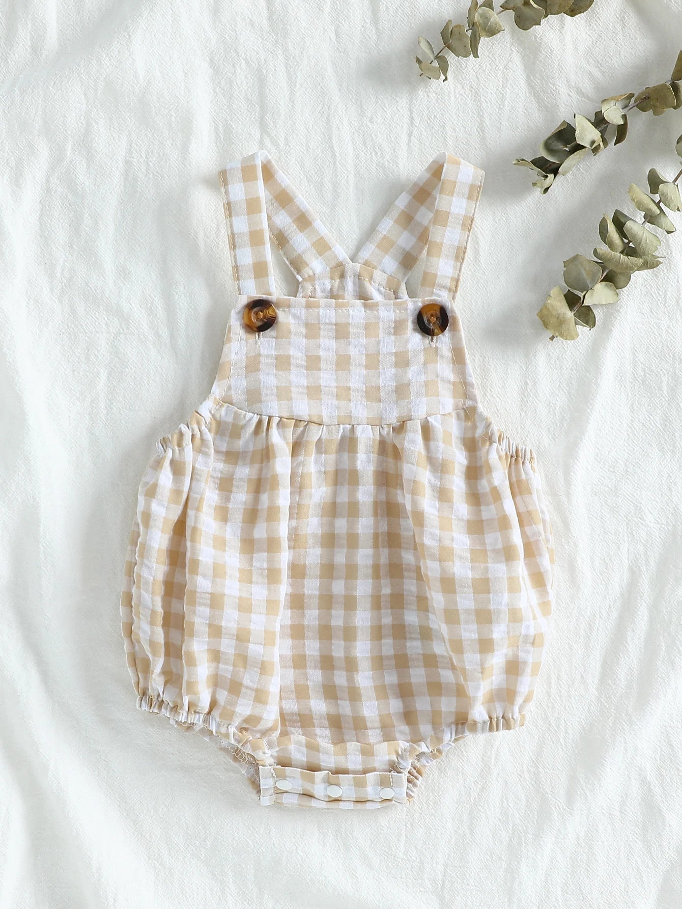 Suspenders Baby Boys Sleeveless Summer Plaid Green jumpsuit Japan&Korean Streetwear)