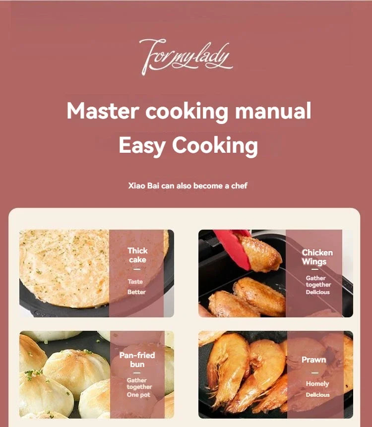 Home Appliance The Upper And Lower Plates Of The Electric Baking Pan Can Be Disassembled And Washed To Deepen The Plate