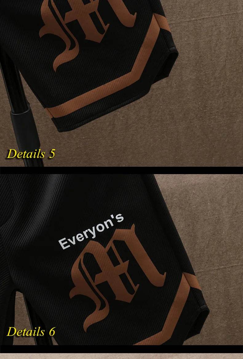 2025 Summer Men's Running Shorts Casual Jogging Sport Short Pants patchwork Print Drawstring Loose Dry Gym Sports Shorts - AIAZ