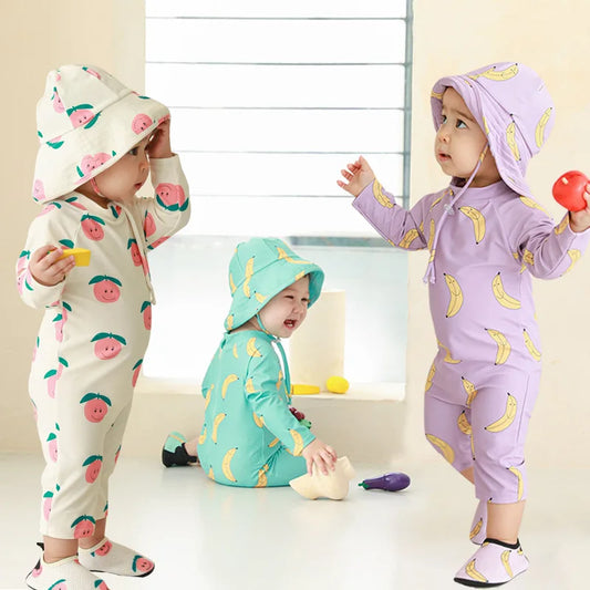 Children's one-piece swimsuit sun protection quick-drying baby underwater swimming suit boys and girls swimwear toddler swimsuit