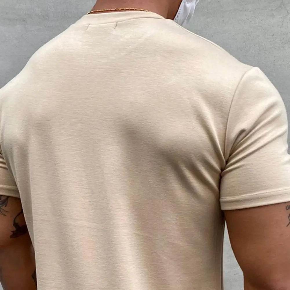 2025 Men T-shirt Male Sports Gym Muscle Fitness T Shirt Blouses Loose Half Sleeve Summer Bodybuilding Tee Tops Men's Clothing - AIAZ