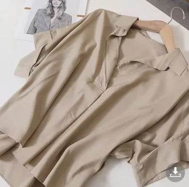 Women Summer Tops Tees Sexy Vintage Blouse Chiffon Ruched Short Sleeve Shirt Ruffles T Shirts Loose Casual Tees - AIAZ