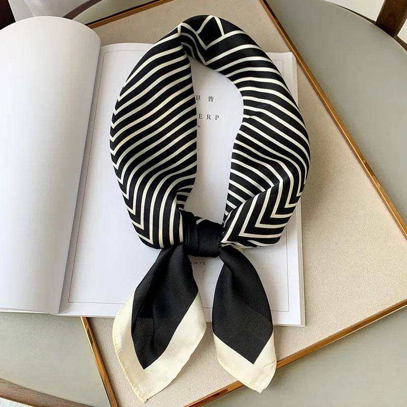 Fashion Scarves for Women Shawl Print Silk Satin Hijab Scarf Female Bandana 70*70cm Luxury Brand Square Shawls Scarfs For Ladies - AIAZ
