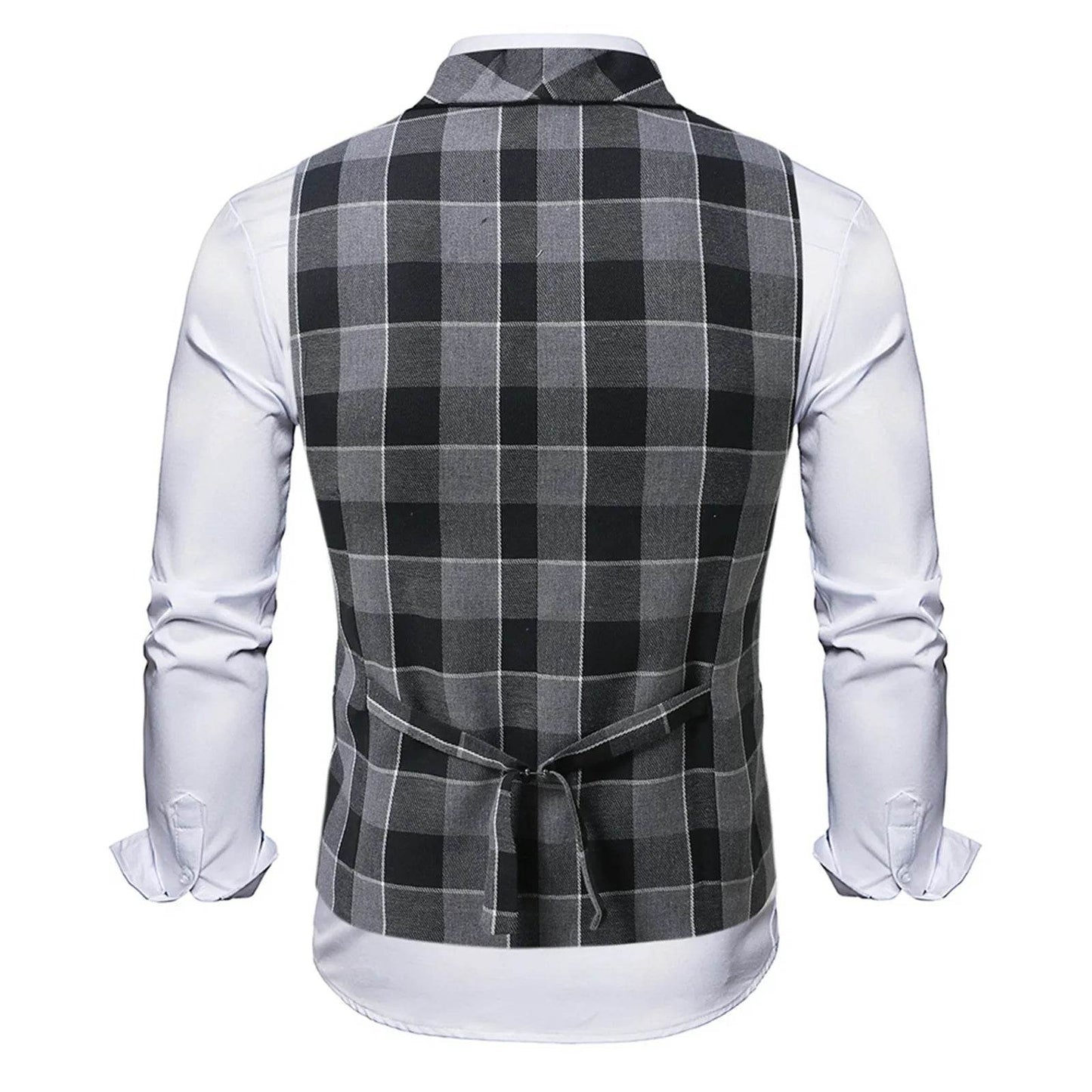 2025 Men's Spring Casual Single Button Suit Vest V Neck New Style British Men's Suit Vest Waistcoat Formal Business Suit Vest - AIAZ