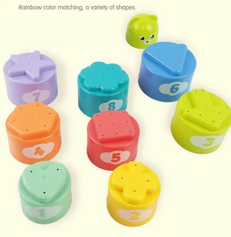 Kid Brain Response Battle Fold Cup Hand Speed Competition Fold Cup Baby Stack Game Early Education Puzzle Train Board Games Toy - AIAZ