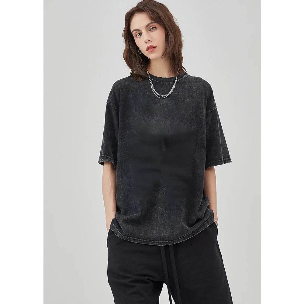 Anime Men's T Shirts Gothic Printed T-Shirt Hip Hop Streetwear Punk Summer Vintage Washed Oversized Tops Men Clothing - AIAZ