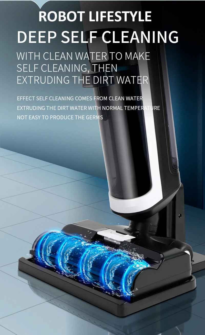 Cordless Vacuum Cleaner for Wet And Dry Cleaning RL8Pro, Smart Washing for Home Multi Surface Floor,14000Pa, Self-drying