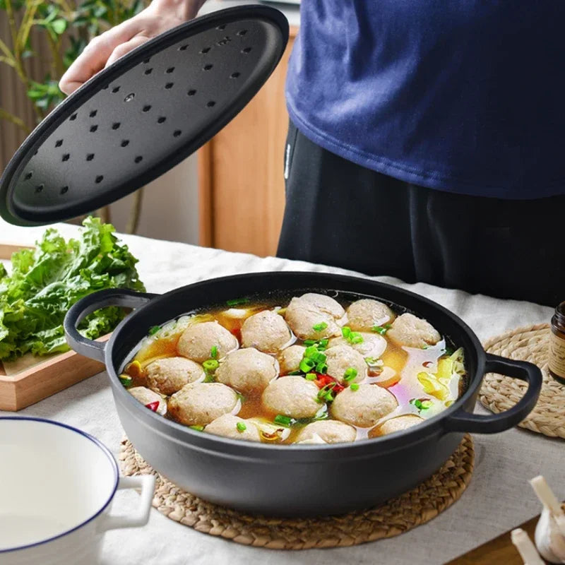 Rushed 30cm Kitchen for Queen's Pot Enamel Cast Iron Multi Functional Non Stick Stewed Pork and Chicken Soup Household Cookware