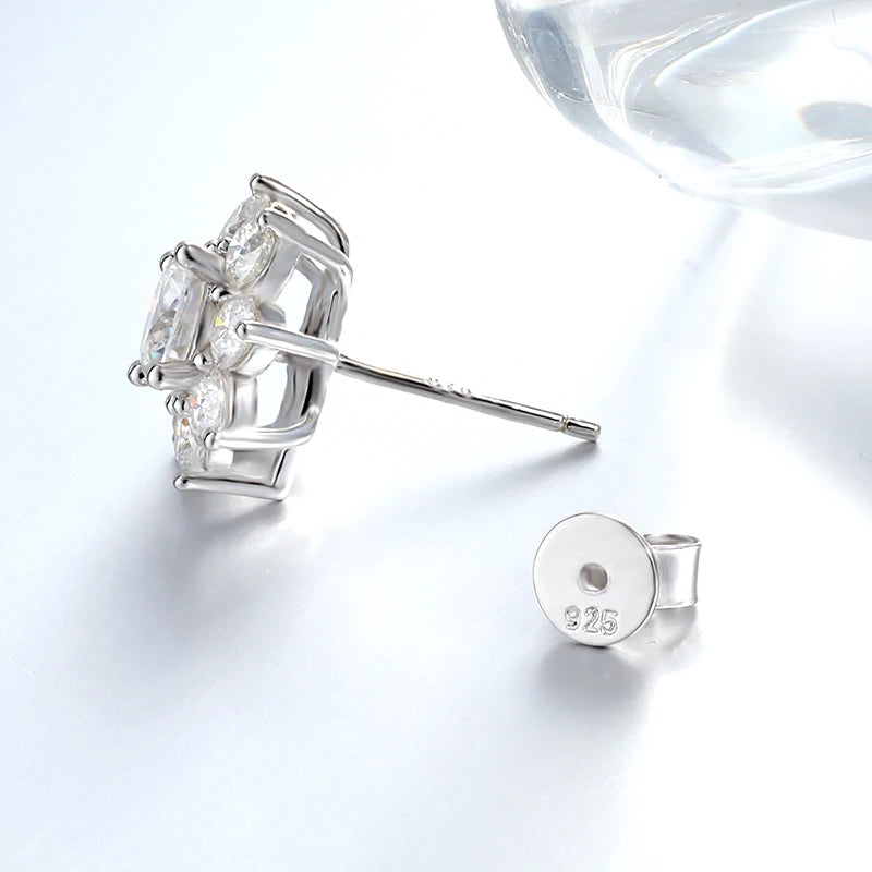 NKHOG Full Moissanite Jewelry Set 925 Sterling Silver Sunflower Necklace Bracelet Earring Sets For Women Fine Jewelry GRA Tested