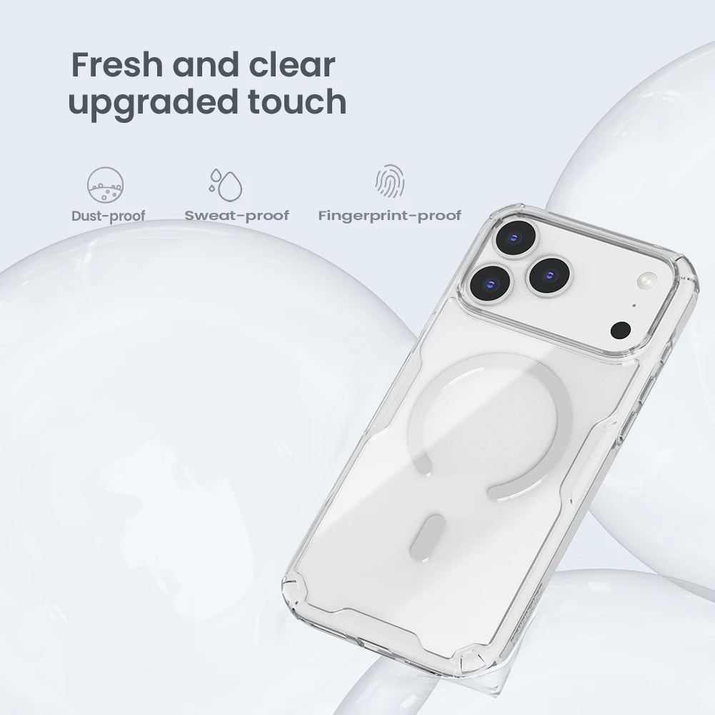 Nillkin For iPhone 17 Pro Max 17 Air 16 Pro Max 17Pro 16Pro Nature Pro Magnetic Transparent TPU Frame Cover Phone Case