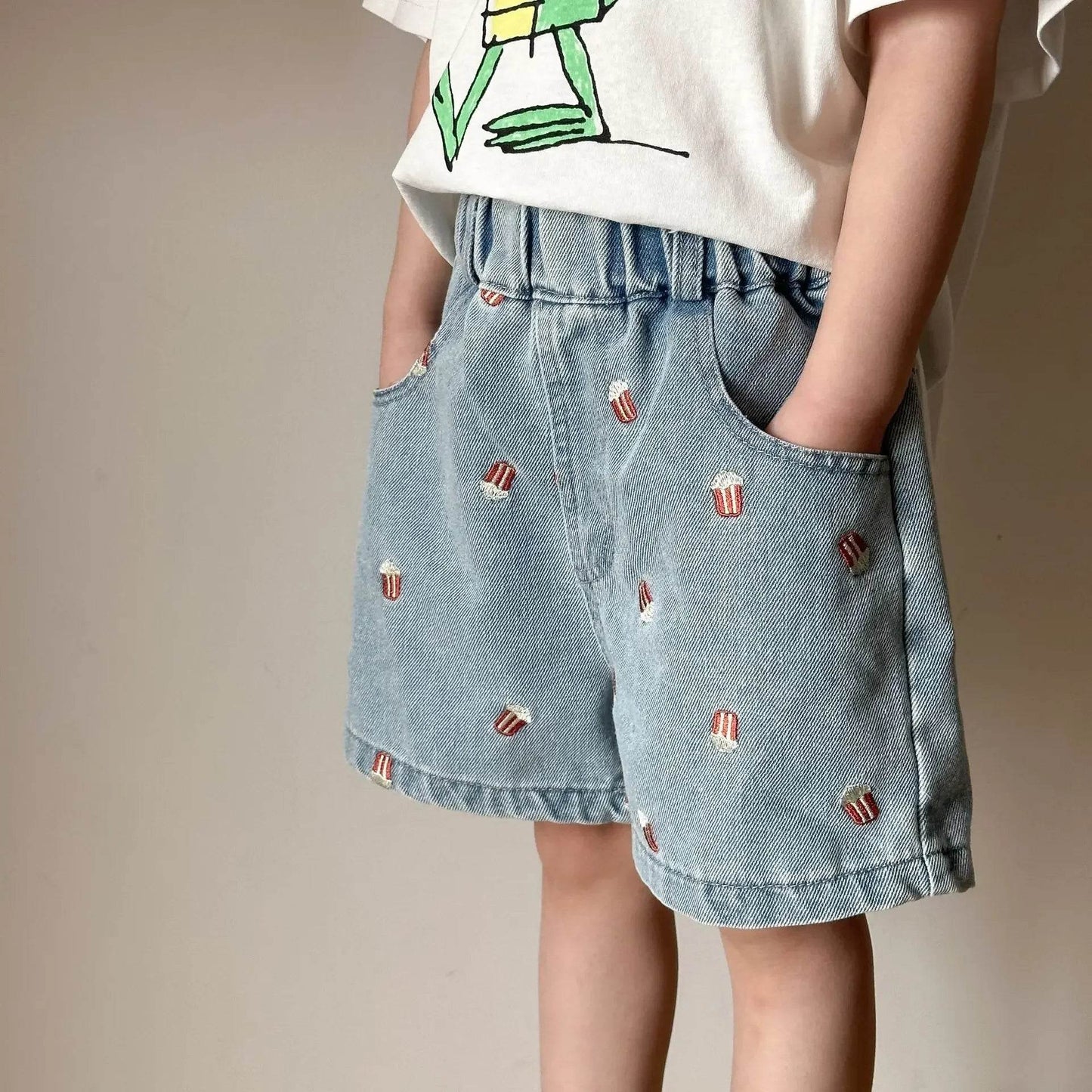 Fashion Cartoob Print Denim Kids Shorts Girls Pants Summer 2025 New Boys Summer Clothes Baby Loose Casual Pants - AIAZ