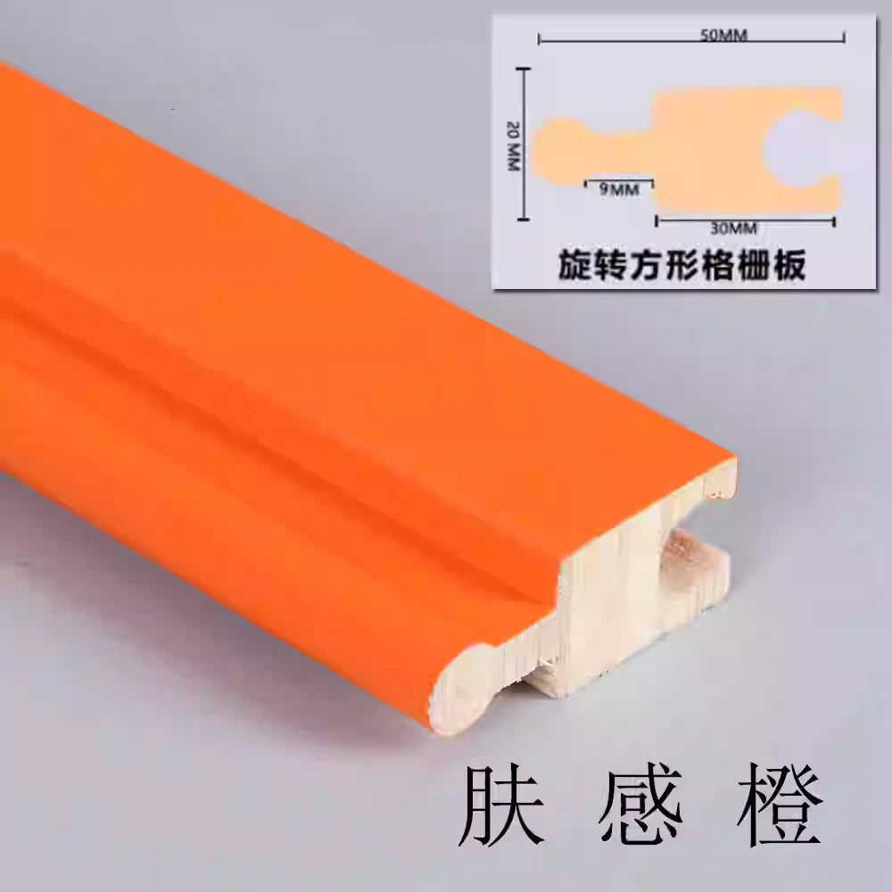 6 pieces 2.3M Rotating Solid Wood Grille Panel - Great Wall wave board internet famous background wall wrap with cylinder