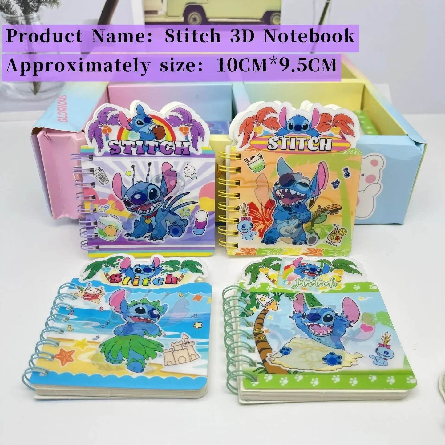 Stitch Notebook lovable Anime Cartoon School Supplies Portable Diary Fashion Office Supplies Coil Book Children Gift - AIAZ
