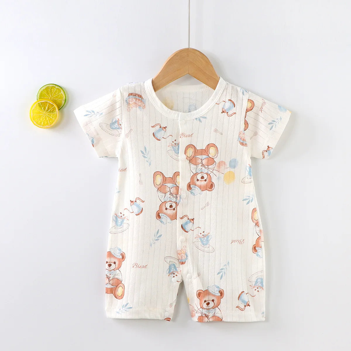 2025 New Baby Onesies Climbing Clothes Pure Cotton Summer Newborn Boys Girls Rompers Short-Sleeved Thin Harness Infant Clothes