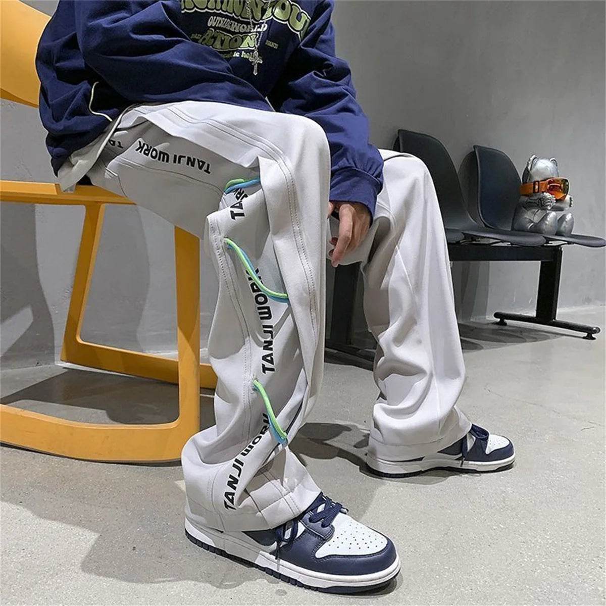 2025 New Fashion Trends Men's Casual Pants Processing Pants Thin Loose Oversized Elastic Breathable and Ventilated Pants - AIAZ
