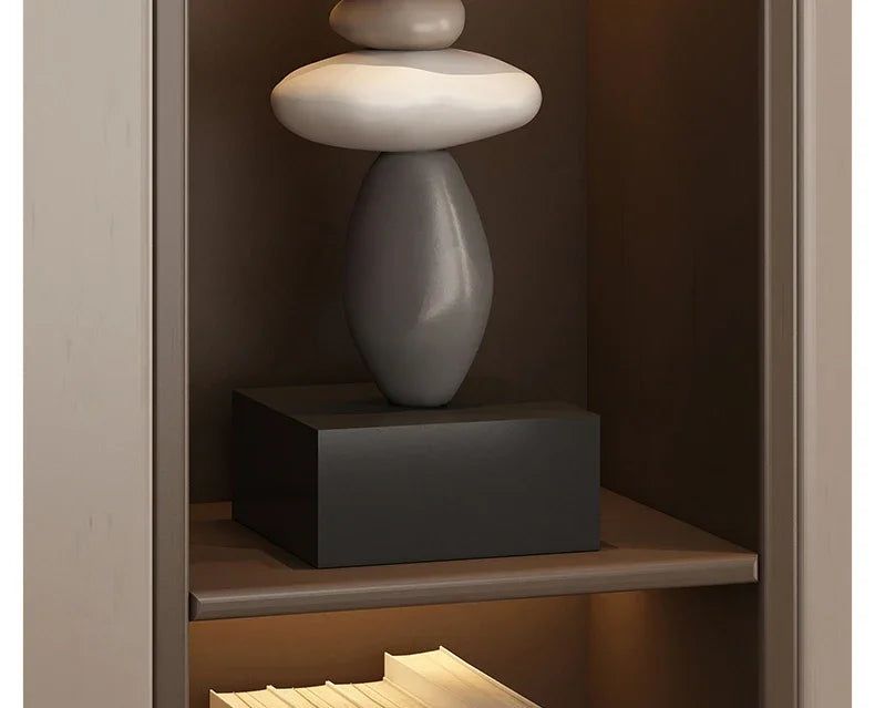 Modern Art Feng Shui Stone Resin Sculpture Wine Cabinet Decor Living Room Desktop Home Decoration Stone Statue Model Figurines