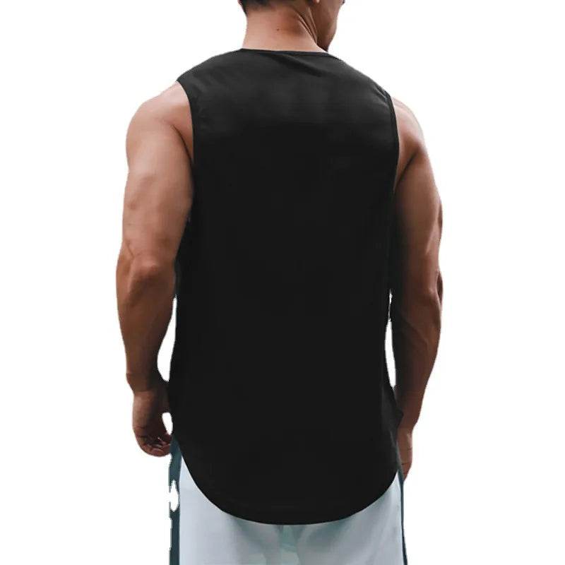 Summer Men's Gym Tank Top Fitness Training Clothing Quick-drying Loose Bodybuilding Sleeveless Shirt Men Fashion Basketball Vest - AIAZ