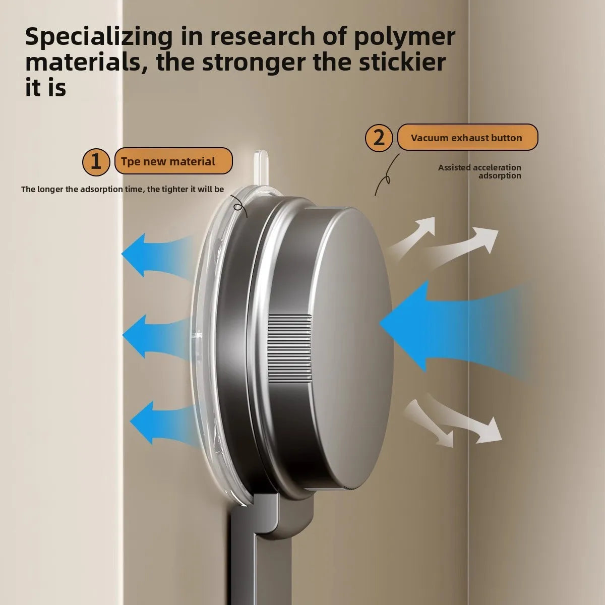 Strong load-bearing no punching suction cup hook bathroom wall mounted door hanging clothes rack clothes and towel racks