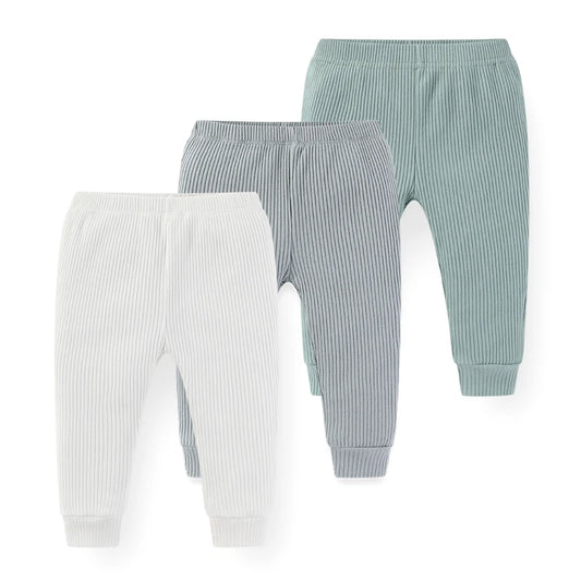 3PCS Solid Color Cotton Baby Boy Pants 0-24M Newborn Baby Girl Trousers Soft Baby Underwear