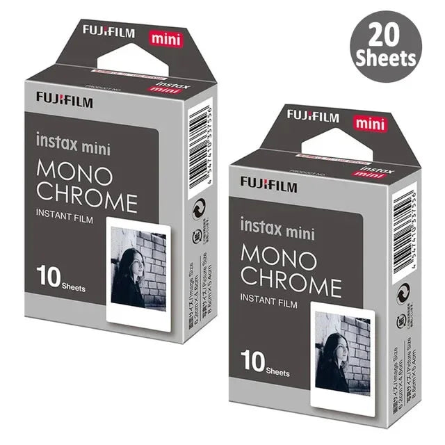 10-100 Sheets Fujifilm Fuji Instax Mini 12 11 8 9 Black and white Monochrome Films for Instant Mini 8 9 7s 25 Camera Photo Paper