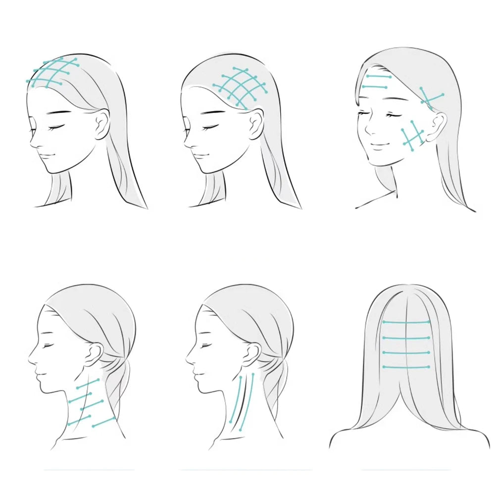 Fascia Gun Vibration Massage Comb Head Massager Body Relax Relief Headaches Massage For Scalp Vibrating brush Lymphatic Drainage