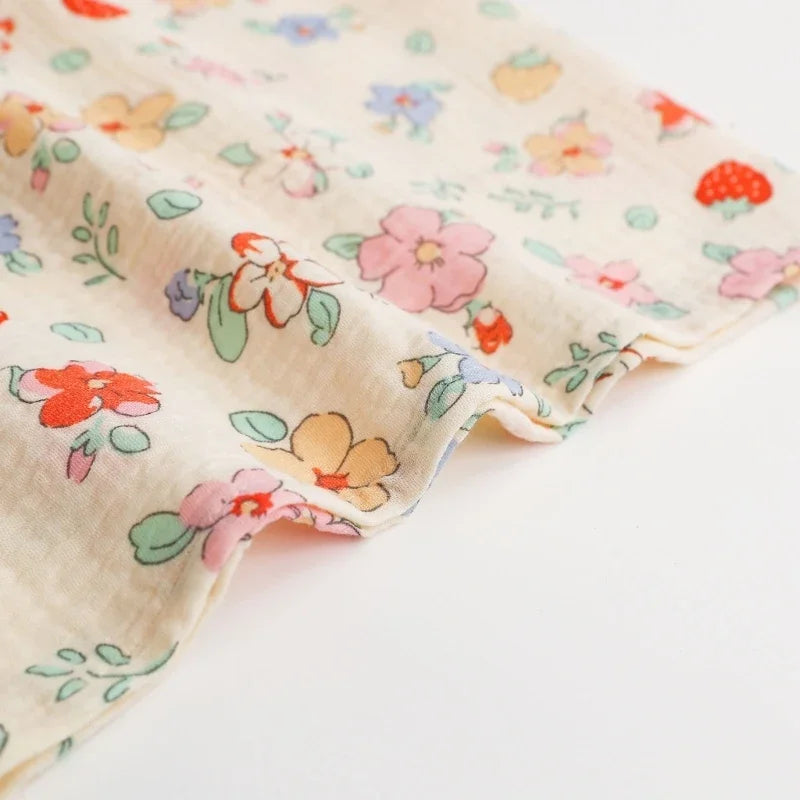 Baby Cotton Muslin Swaddle Blanket Floral/Animal Print Stroller Blanket Infant Diaper Newborn Receiving Blanket