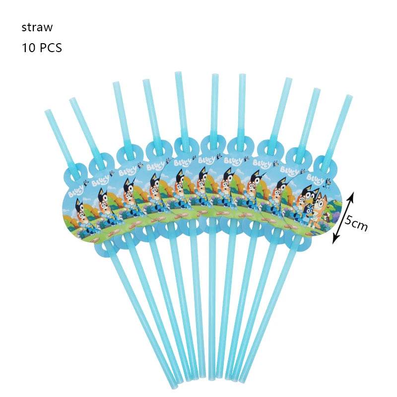 New Bluey Birthday Party Decoration Latex Balloons Bingo Aluminum Film Balloon Disposable Tableware Kids Event Supplies Backdrop - AIAZ