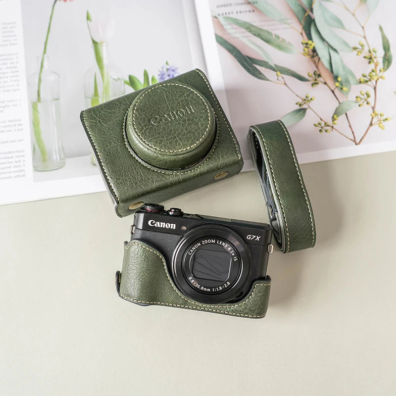 new luxury handwork Camera PU leather Bag Body BOX Case For canon G7X2 G7X3 G7X Mark ii iii Protective sleeve shell