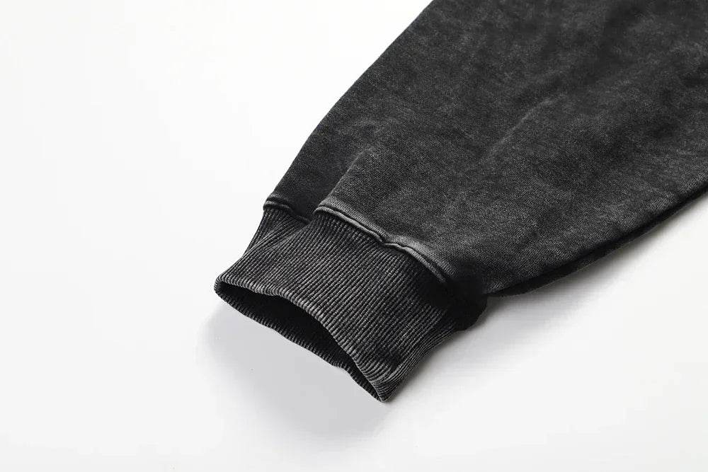 Gothic Vintage Washed Hoodies Teeth Funny Printed Sweatshirts Harajuku Retro Long Sleeve Pullover Men Women Y2k Oversized Hoodie - AIAZ